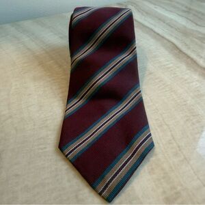 Vintage Harrods Sill Striped Burgundy Tie